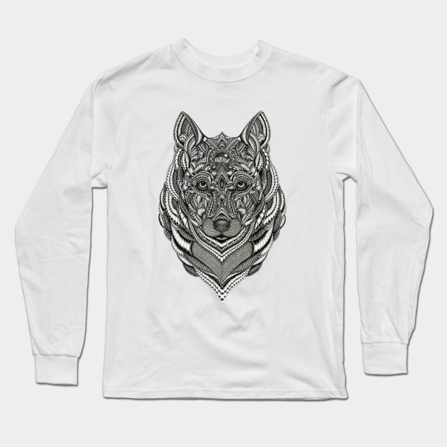 Wolf Long Sleeve T-Shirt by By_StineLee